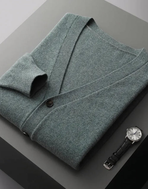 Load image into Gallery viewer, Men's Casual V-Neck Wool Cardigan
