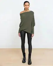 Load image into Gallery viewer, Off Shoulder Draped Jumper
