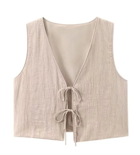 Chic Tie Bow Textured Blouse & Pants Set