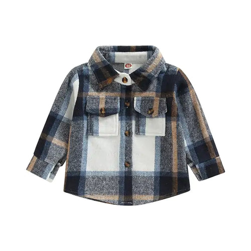 Load image into Gallery viewer, Toddler Plaid Patchwork Long Sleeve

