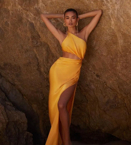 One Shoulder Waist Hollow