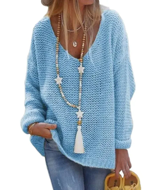 Load image into Gallery viewer, Cozy V-Neck Knit Sweater
