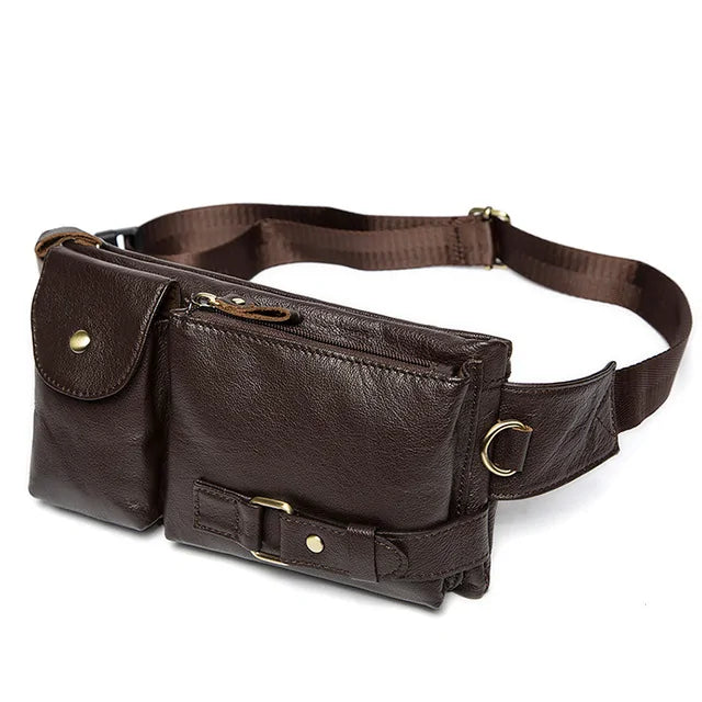 Men's Waist Genuine Leather Bag