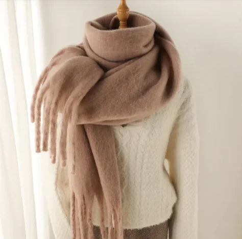 Load image into Gallery viewer, Mohair All-Matching Winter Fringe Scarf
