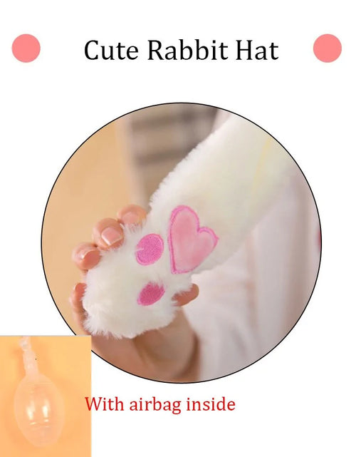 Load image into Gallery viewer, Plush Animal Cartoon Hat with Moving Rabbit Ears: Funny Gift for Kids
