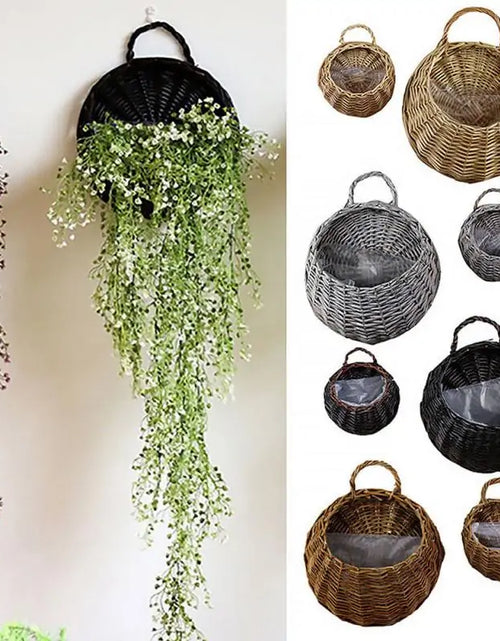 Load image into Gallery viewer, Handmade Wicker Rattan Flower Basket
