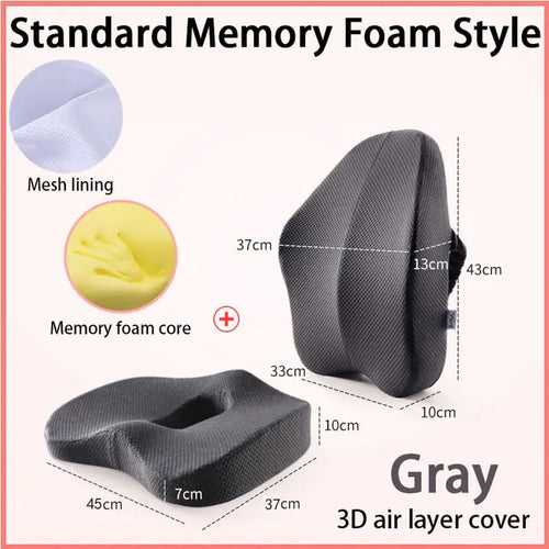 Load image into Gallery viewer, Memory Foam Seat Cushion and Orthopedic Pillow
