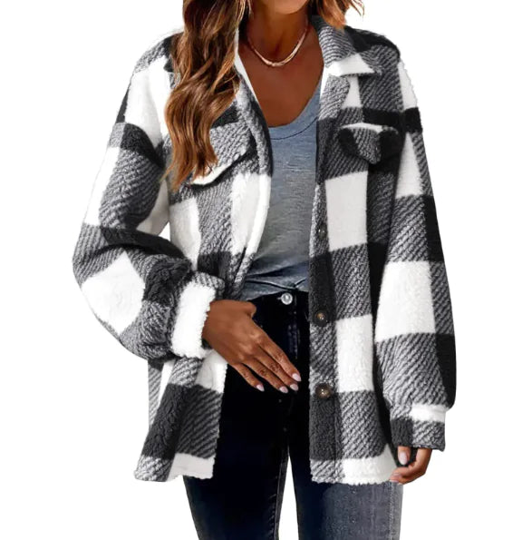 Chic Comfort Plaid Wool Jacket