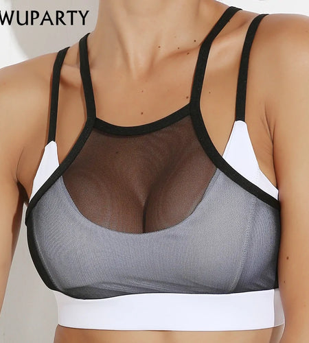 Hollow Out Mesh Sport Bra