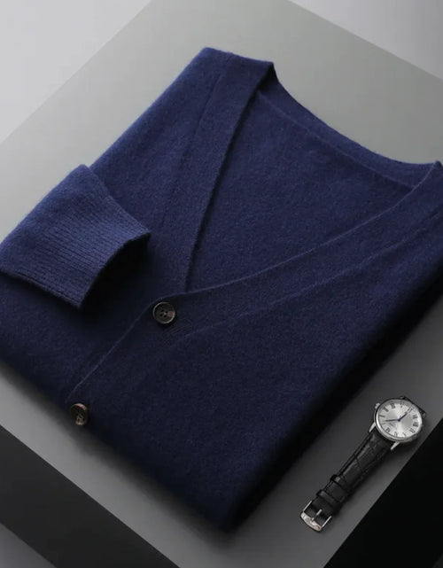 Load image into Gallery viewer, Men's Casual V-Neck Wool Cardigan
