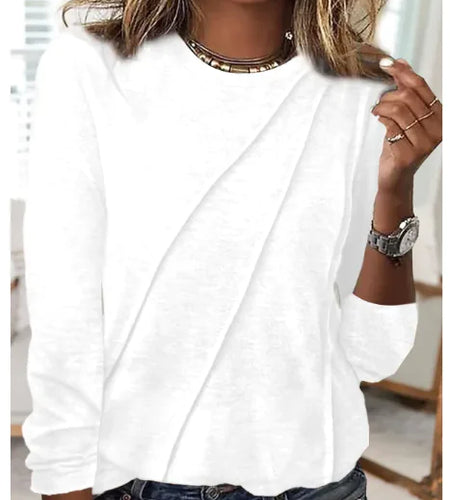 Solid Color Long Sleeve Pullover Top