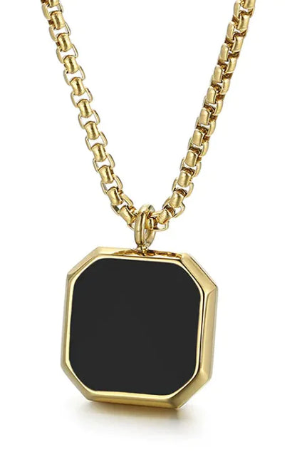 Load image into Gallery viewer, Square Mirror Drop Oil Pendant Simple Stylish Glossy Photo Frame Necklace
