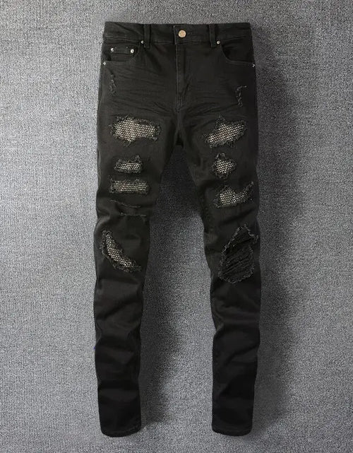 Load image into Gallery viewer, Elastic Slim Fit Destroyed Ripped Jeans
