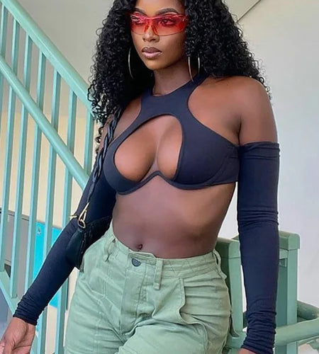 Sexy Hollow Out Crop Corset Top