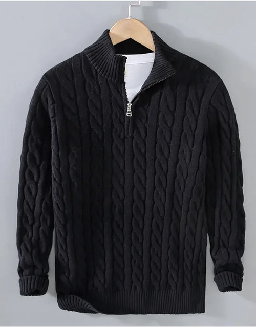 Load image into Gallery viewer, Men's Casual Half Turtleneck Zipper Sweater
