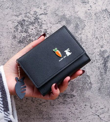 Wallet Cute Cat Short Wallet Leather Small Purse