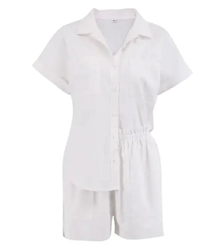 Short-sleeved Shirt And Shorts Suit