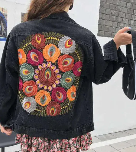 Embroidered Vintage Denim Jacket