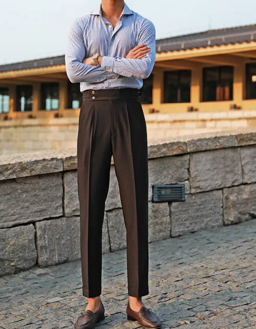 Load image into Gallery viewer, White High-Waist Retro Straight Trousers - Italian Business Style
