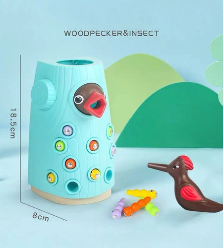 Woodpecker Worm Catching Game: Magnetic Family Fun and Educational Toy Set for Kids