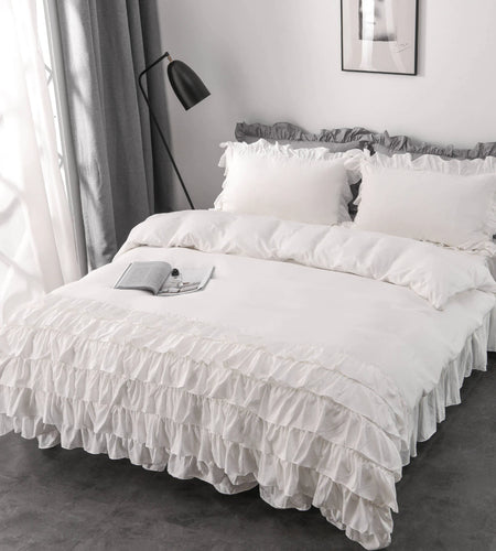 Pure Color Washed Cotton Four-piece Set