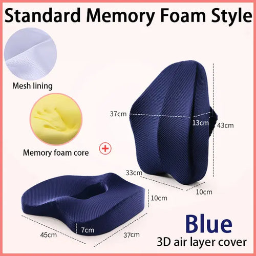 Load image into Gallery viewer, Memory Foam Seat Cushion and Orthopedic Pillow
