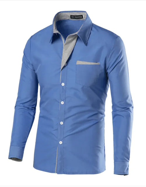 Load image into Gallery viewer, European And American Simple Men's Long Sleeve Shirt
