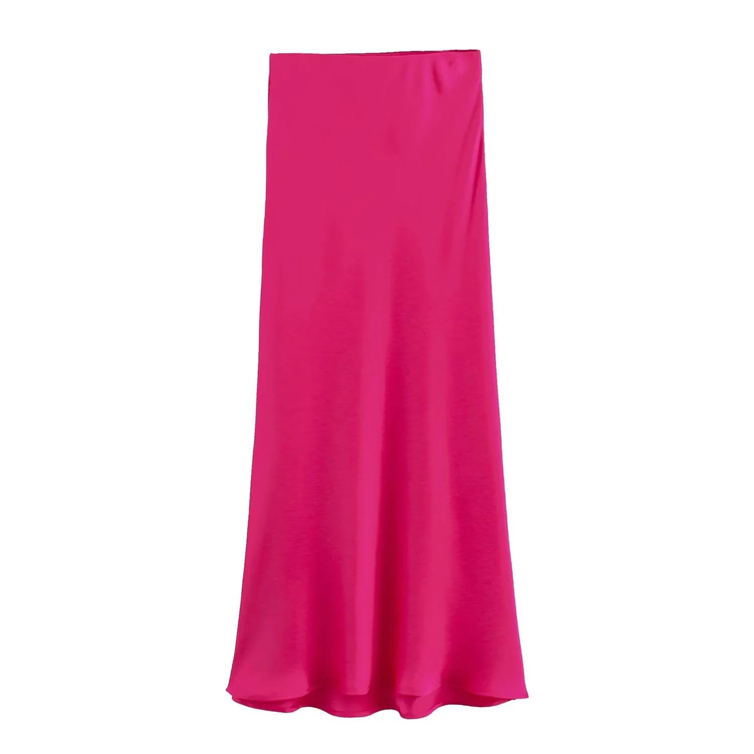 Women's Satin Pleated Midi Skirt