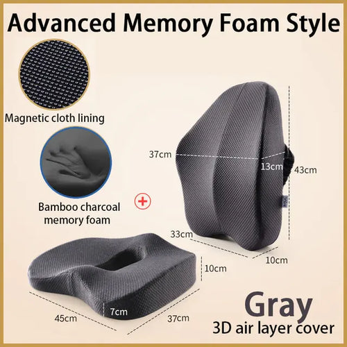 Load image into Gallery viewer, Memory Foam Seat Cushion and Orthopedic Pillow
