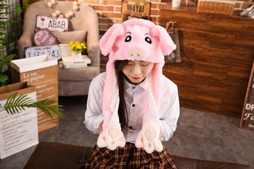 Load image into Gallery viewer, Rabbit Ear Airbag Hat: Fun Plush Toy Cap for Kids and Adults
