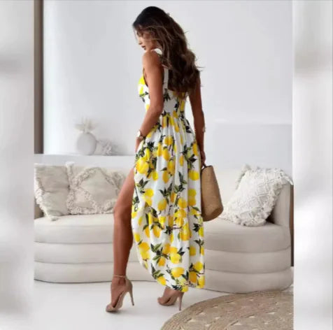 Load image into Gallery viewer, Floral Spaghetti-Strap Backless Maxi Dress
