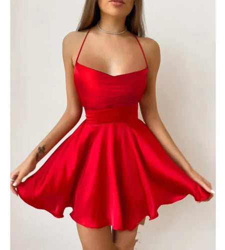 Suspender Satin Waist Dress