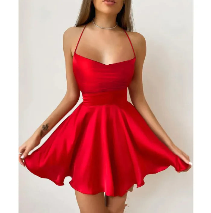 Suspender Satin Waist Dress