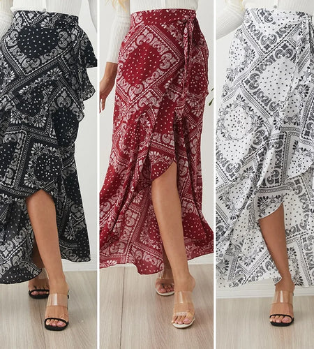 Ladies Casual Loose Ruffles Skirt