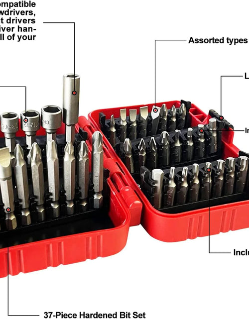 Load image into Gallery viewer, 37 Piece Impact Screwdriver Bit Set Nut Driver Torx Phillips Tool Magnetic Drill
