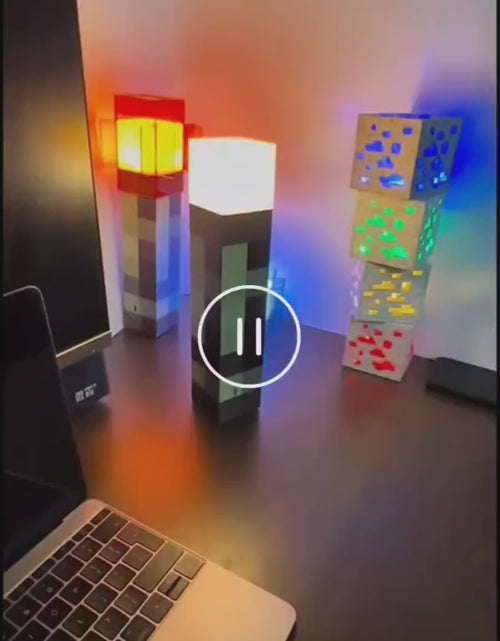 Load and play video in Gallery viewer, (Free Shipping)(Tariffs included in price) Torch Lamp Children's Toy Night Light Model Toy Brownstone Torch For Living Room Home Decor USB Rechargeable
