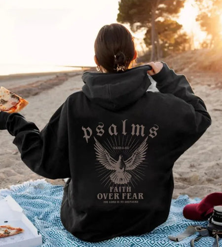 Hoodie Bible Scripture Pattern Girly Style Sweatshirt