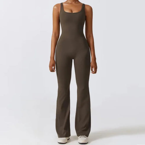 Load image into Gallery viewer, Women&#39;s Sports Style Hollow Back Bodysuit Yoga Jumpsuit
