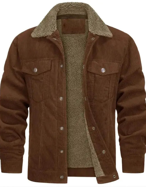 Load image into Gallery viewer, Corduroy Plush Jacket Coat
