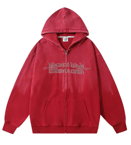 Inkjet Gradient Letter Hooded Jacket Men