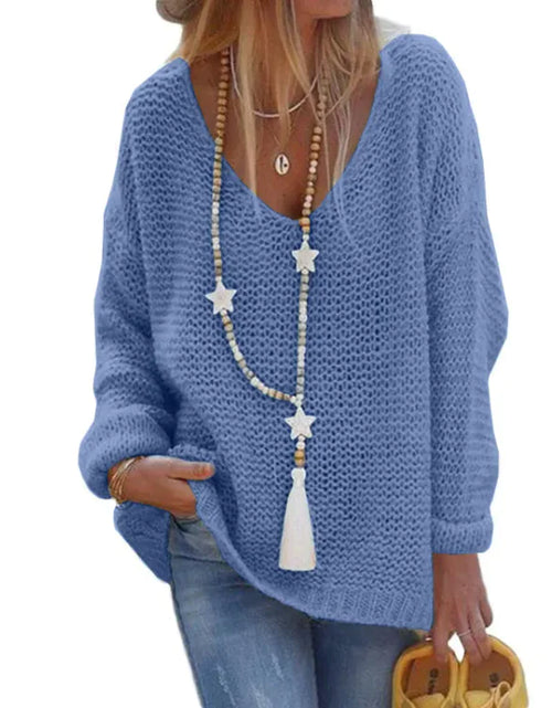 Load image into Gallery viewer, Cozy V-Neck Knit Sweater
