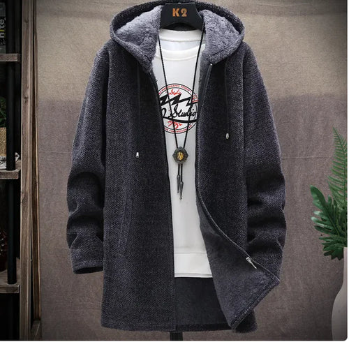 Load image into Gallery viewer, Jacket plus fleece hooded sweater coat men
