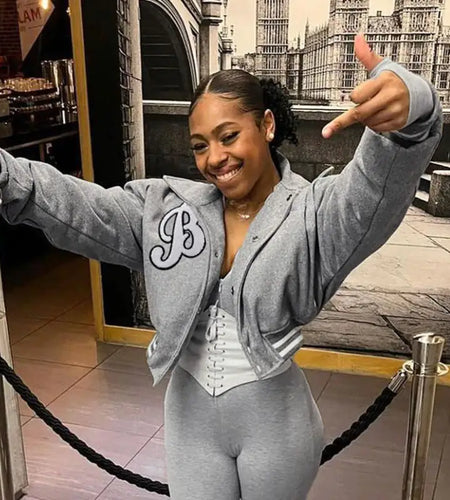 Embroidered Varsity Jacket: "B"