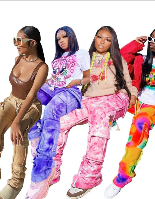 Load image into Gallery viewer, (Free Shipping)(Tariffs included in price) Girls Drawstring Pockets Thick Leg Jogger Sweat Pants
