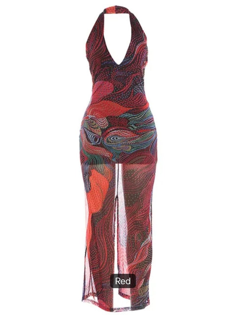 Load image into Gallery viewer, Wholesale Fashion Women Clothes 2026 Boutique Printed  Backless  Party Club Hot Sexy Dress
