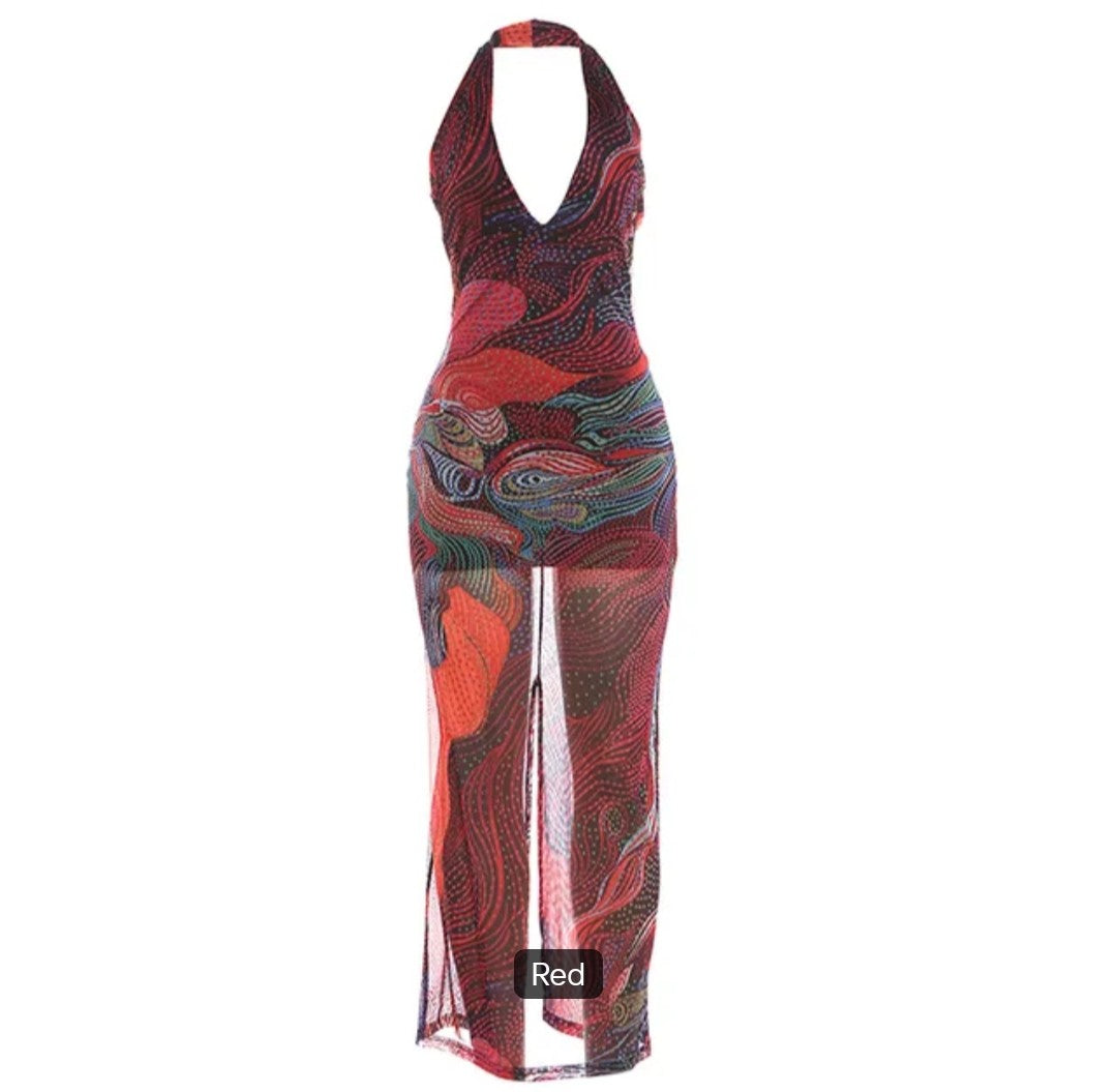 Wholesale Fashion Women Clothes 2026 Boutique Printed  Backless  Party Club Hot Sexy Dress