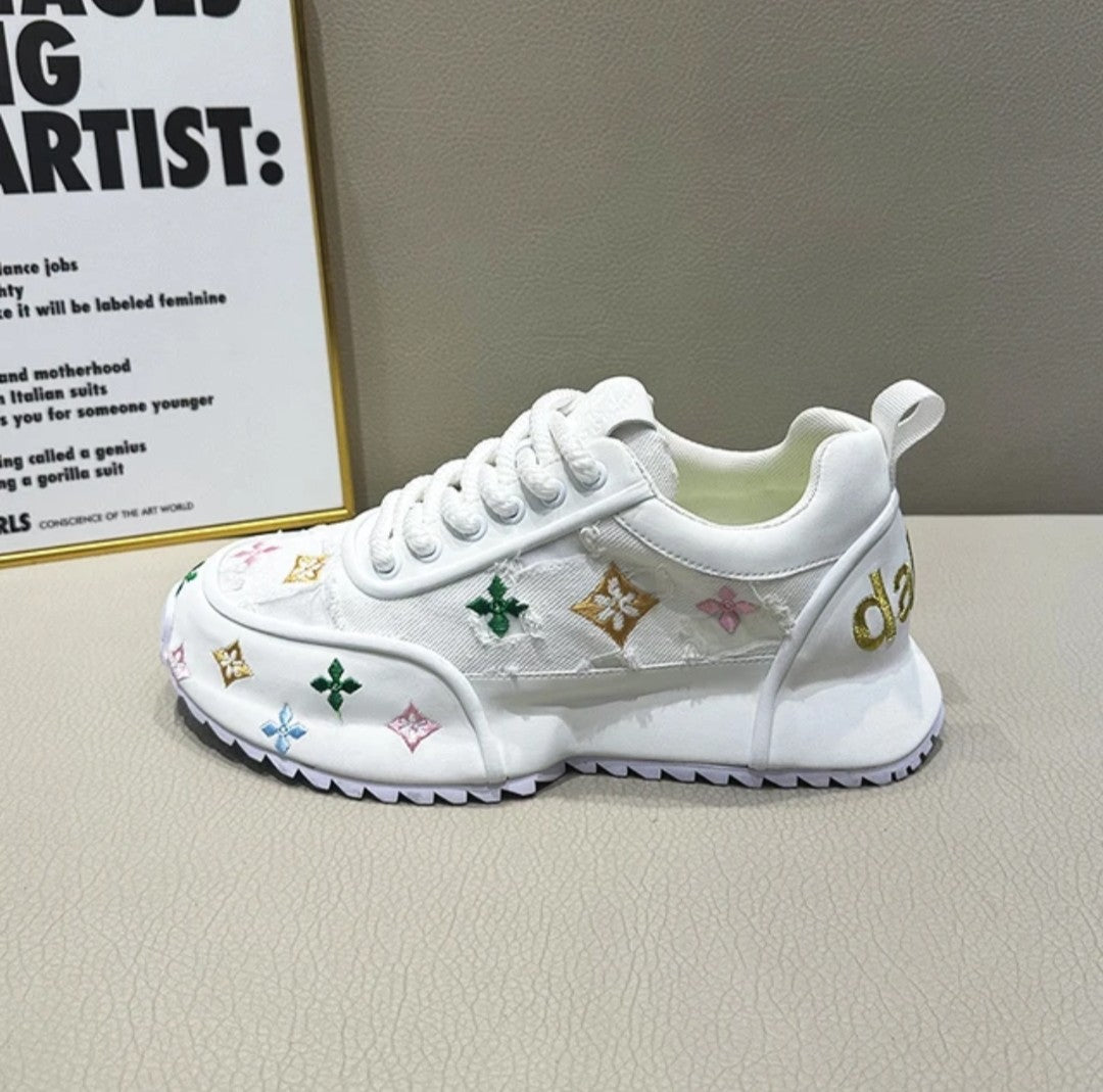 (Free Shipping)(Tariffs included in price) Men's Trendy Breathable Spring and Summer Embroidery Casual Sole Shoes