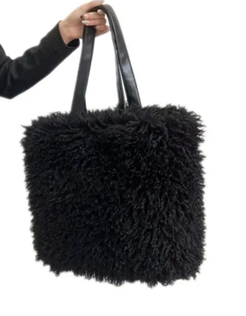 Load image into Gallery viewer, (Free Shipping)Women's Wool Faux Fur Bag Commuter Handbag Fashionable Underarm Bag Large-capacity Shoulder Bag
