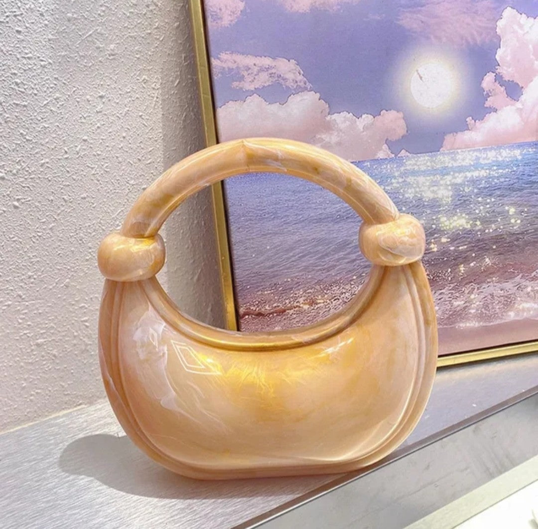 (Free Shipping)(Tariffs included in price) Luxury Women's Marble Grain Evening Clutch Handbag Acrylic Bag with Chain Decoration Wedding Parties Valentine's Day gift purse