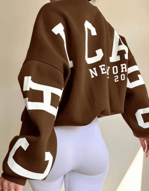 Load image into Gallery viewer, (Free Shipping)(Tariffs included in price)Streetwear Women's Unisex Sweatshirt Printed Long Sleeve Crewneck
